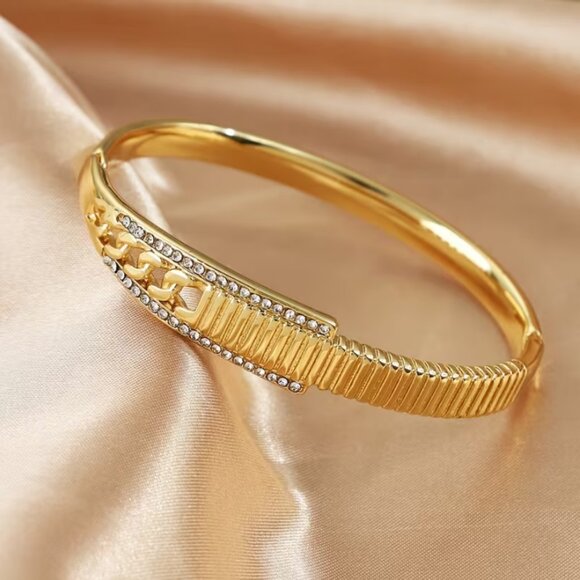 14K Gold 7" Womens 2ct Diamond Bangle Bracelet Ladies New 14 K Silver Jewelry - Picture 2 of 8